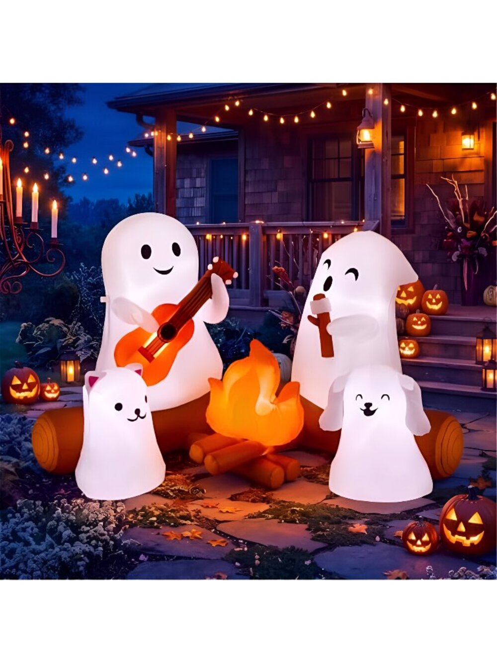 Hollowfly 6 FT Halloween Inflatable Ghost, Blow Up Yard Decoration
